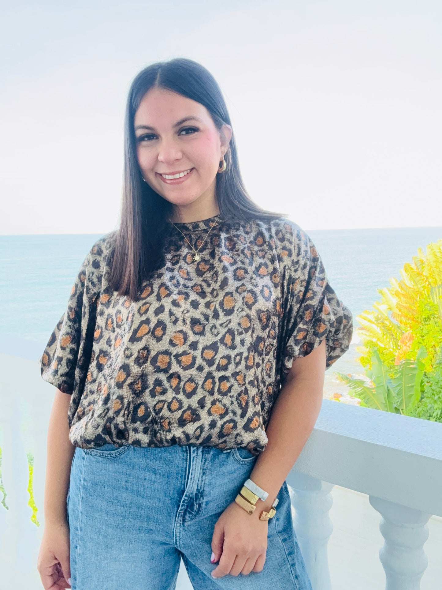 Metallic Leopard Top