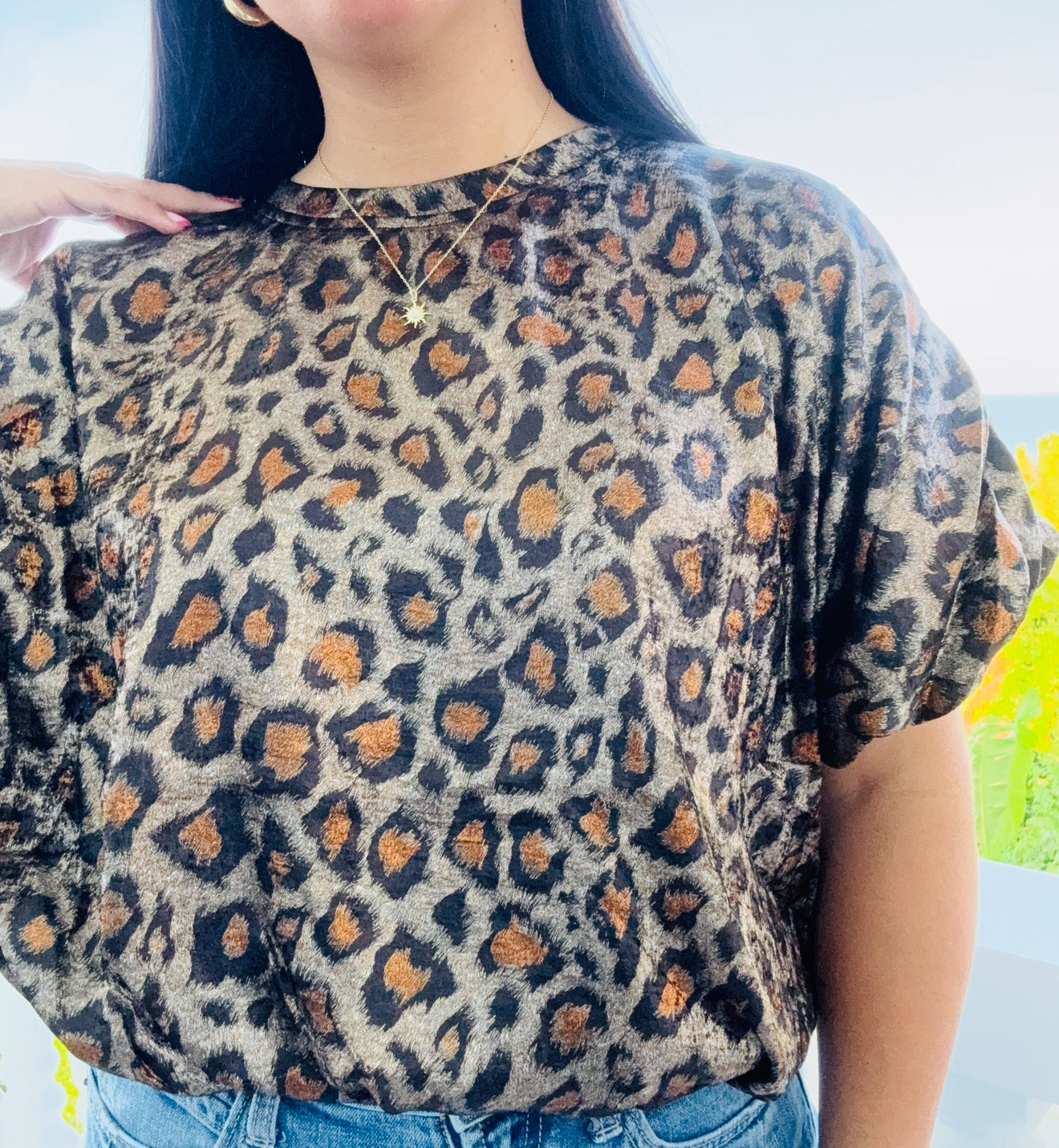 Metallic Leopard Top