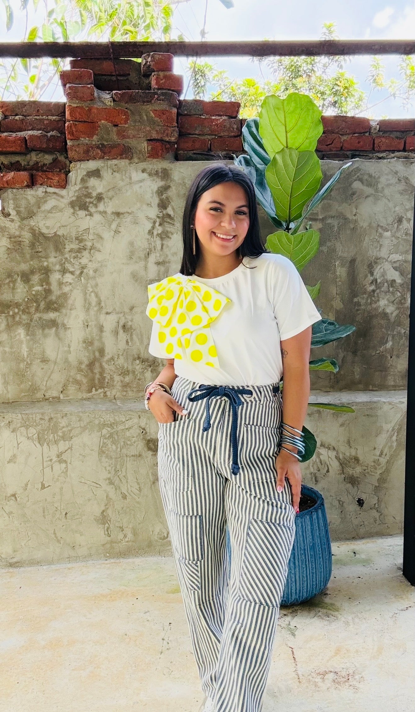 Waist Stripe Barrel Pants