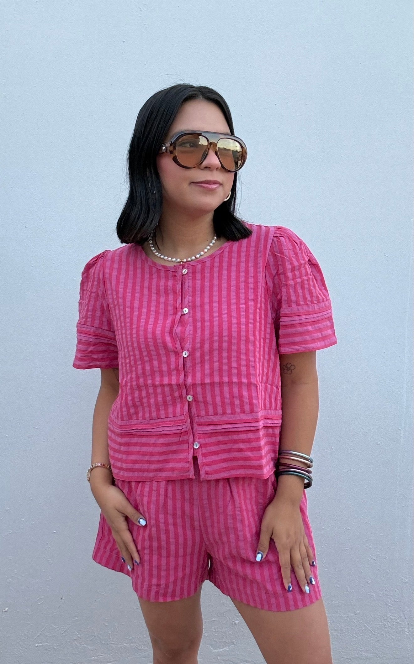 Pink-Raspberry Stripe Set