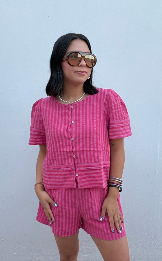 Pink-Raspberry Stripe Set