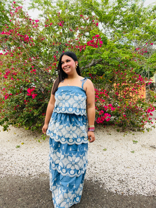 Embroidery Top & Maxi Skirt
