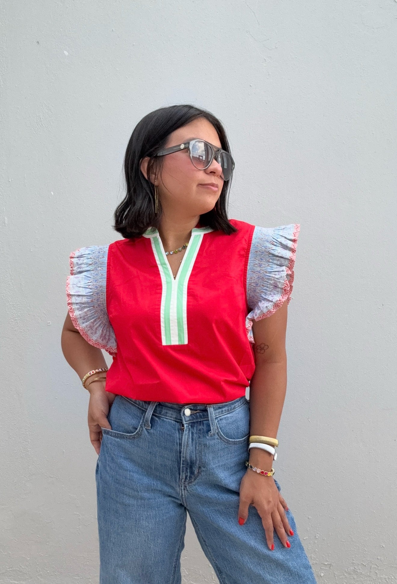 Ruffled Solid Top