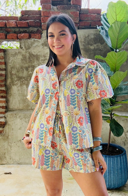 Floral Top & Short Set