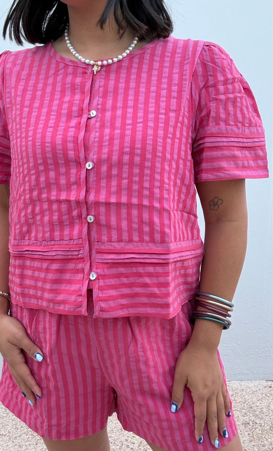 Pink-Raspberry Stripe Set