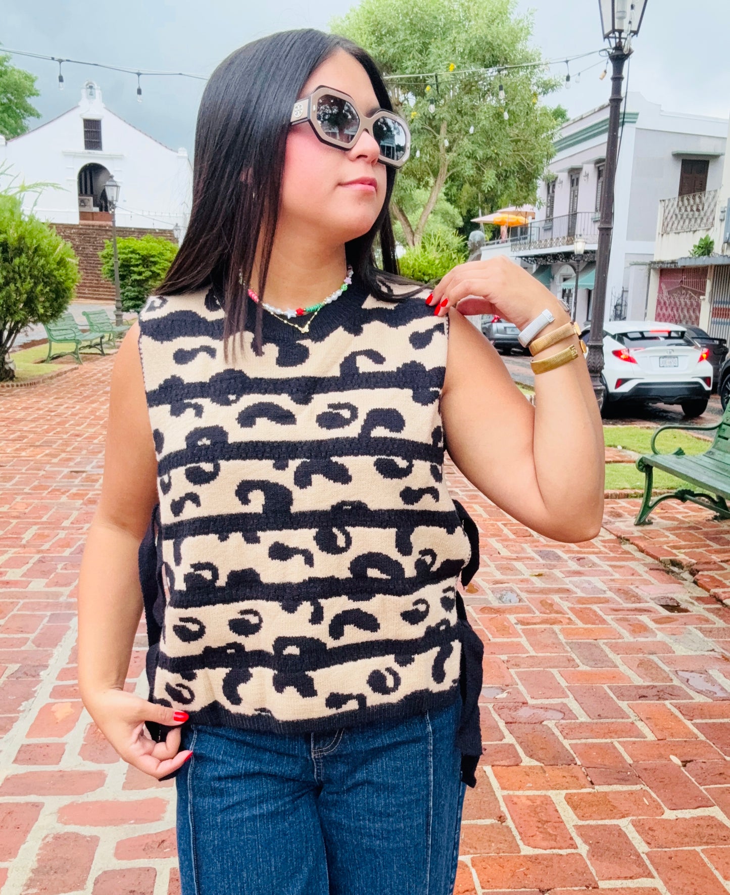 Leopard Sweater Vest