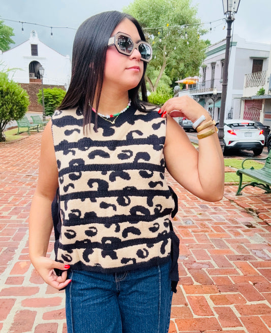 Leopard Sweater Vest