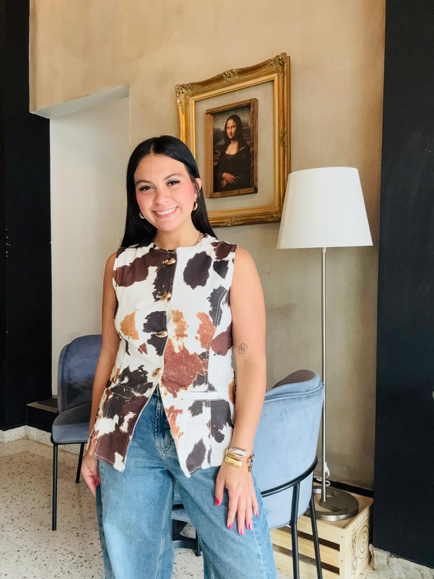 Cow Print Vest